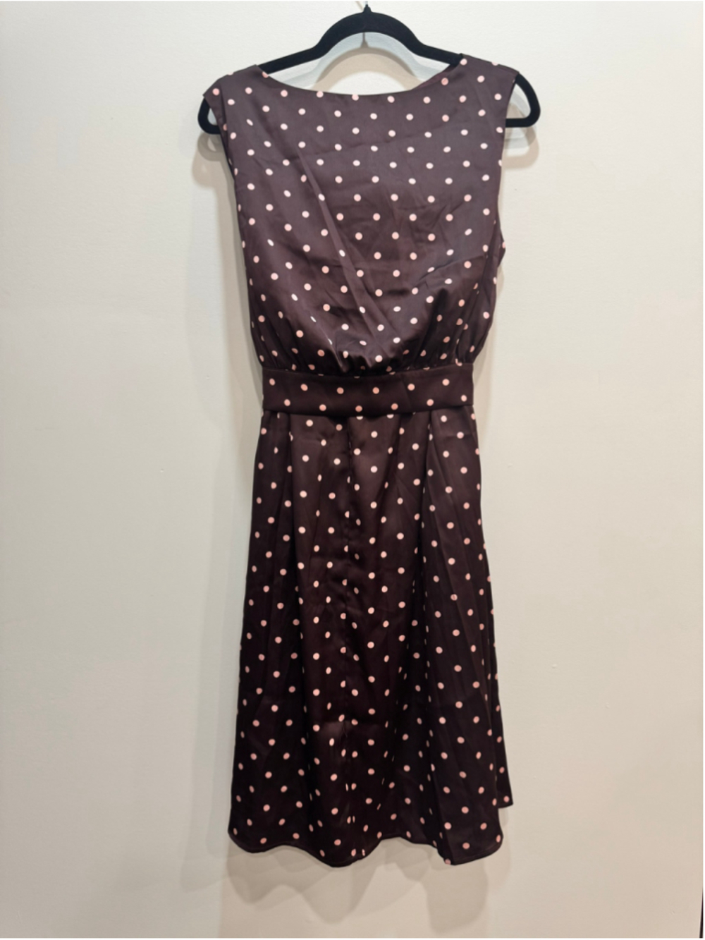 Commense Brown Polka Dot Midi Skirt Top Set Size M 90s Minimalist Elevated - Picture 3 of 11